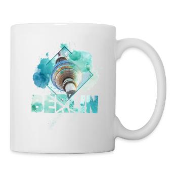 Berlin Allemagne City Skyline Splash coloré - Mug blanc - blanc - Droite