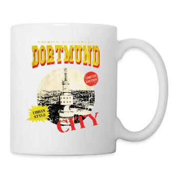 Dortmund Deutschland Stadt Skyline Vintage Retro - Tasse - Weiß - Rechts