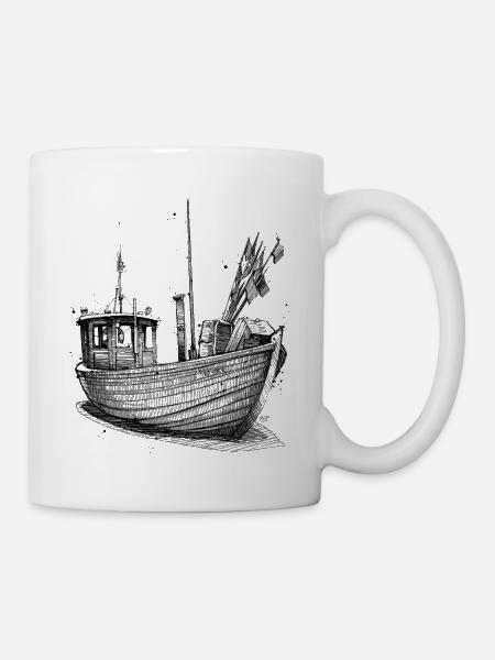 Bateau de pêche de la mer Baltique - Mug blanc - blanc