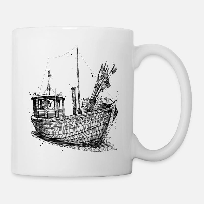 Bateau de pêche de la mer Baltique - Mug blanc - blanc
