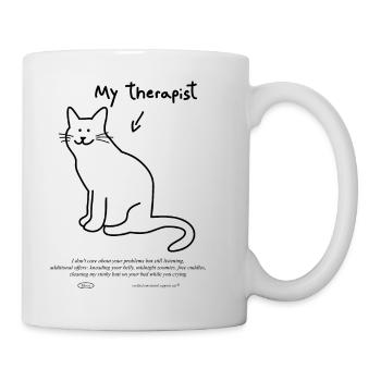 "My cat is my therapist" | Cat funny shirt - Mug - white - Right