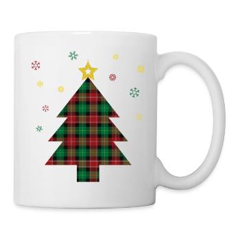 Imprimé à carreaux Sapin de Noël - Mug blanc - blanc - Droite