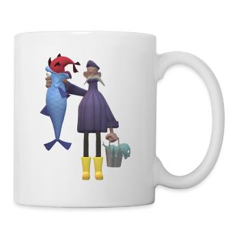 Angeln Angler Fischer Fisch Lustig - Tasse - Weiß - Rechts