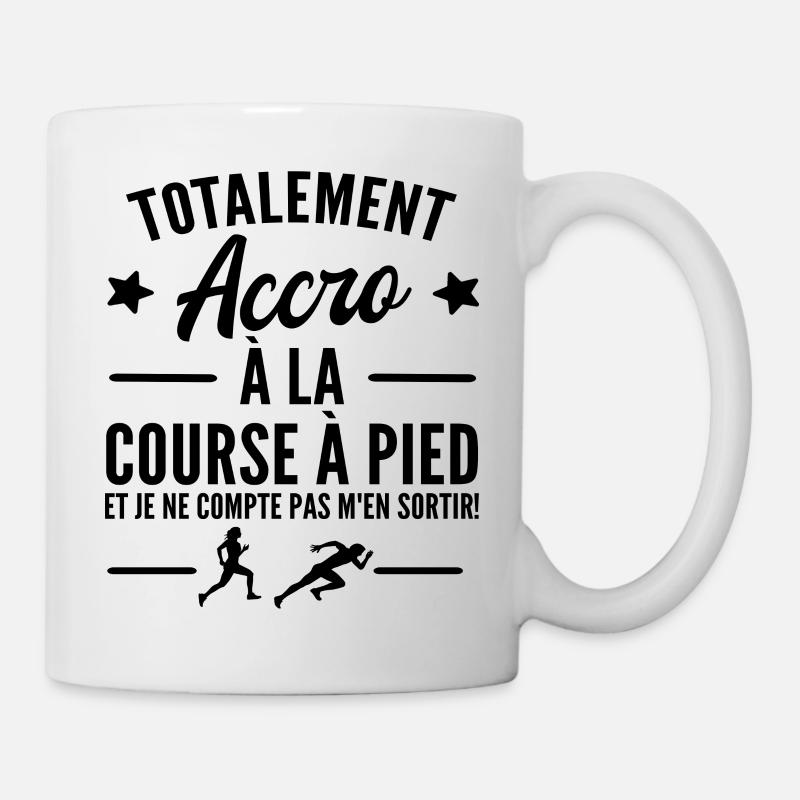 accro à la course à pied - Mug blanc - blanc