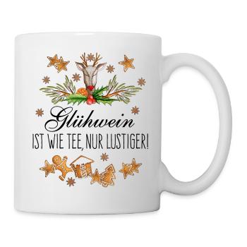 Glühwein ist wie Tee nur lustiger - Tasse - Weiß - Rechts