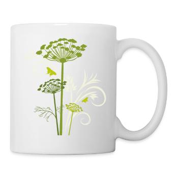 Silhouette of blooming fennel - Mug - white - Right
