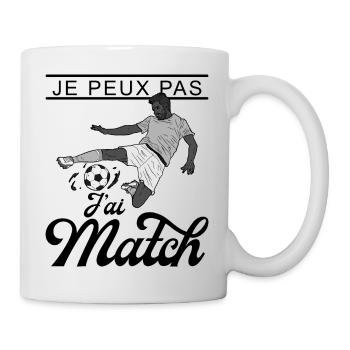 Je peux pas match, j'ai match. Football - Mug blanc - blanc - Droite