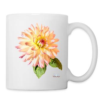 Fleurs de chrysanthèmes blanc jaunâtre avec un bord violet - Mug blanc - blanc - Droite