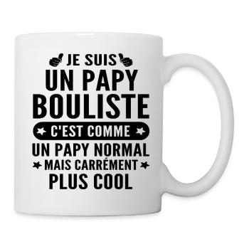 papy bouliste / humour papy pétanque - Mug blanc - blanc - Droite