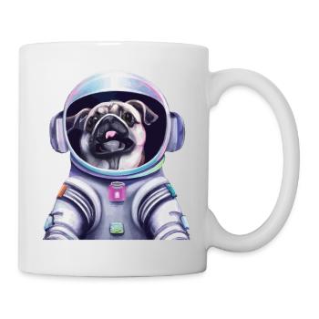 Mops Hund im Raumanzug Lustige Geschenkidee - Tasse - Weiß - Rechts