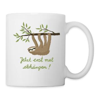 Faultier abhängen 2 - Tasse - Weiß - Rechts