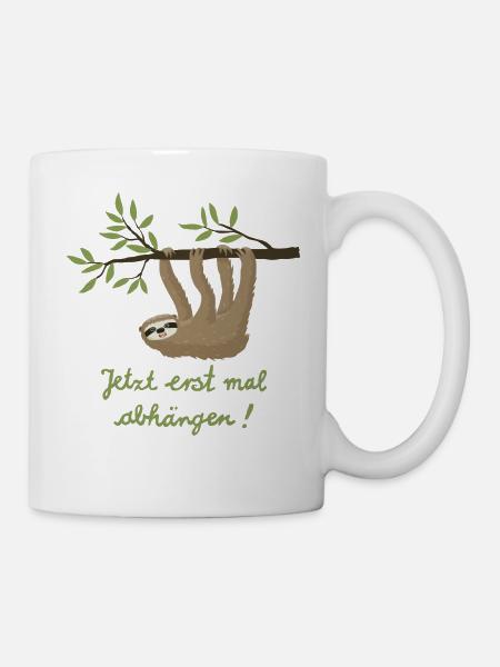 Faultier abhängen 2 - Tasse - Weiß