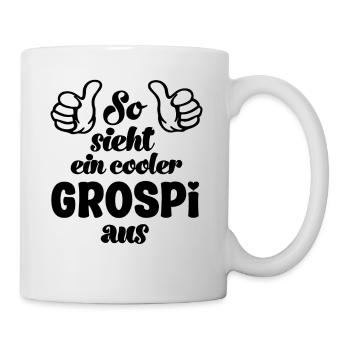 So sieht ein cooler Grospi aus Opi Schweiz Opa - Tasse - Weiß - Rechts