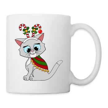 x-mas cat - Tasse - Weiß - Rechts