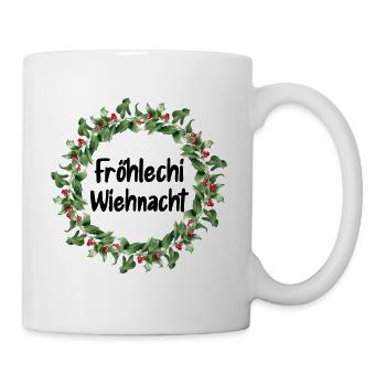 Fröhlechi Wiehnacht Gotti Schweiz Mami Grosi Götti - Tasse - Weiß - Rechts