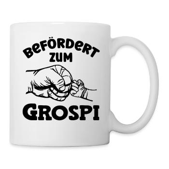 Befördert zum Grospi Schweiz Hallo Opa Schweiz - Tasse - Weiß - Rechts