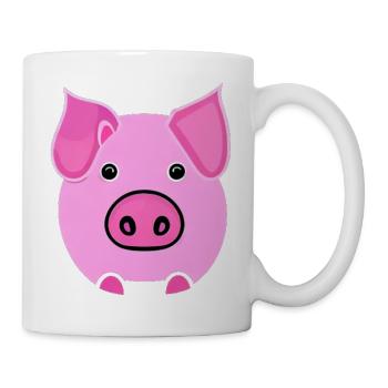 Schwein süß Schweinchen Schweine Kawaii Tier 1 - Tasse - Weiß - Rechts