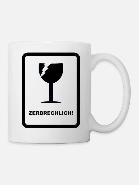 zerbrechlich - Tasse - Weiß