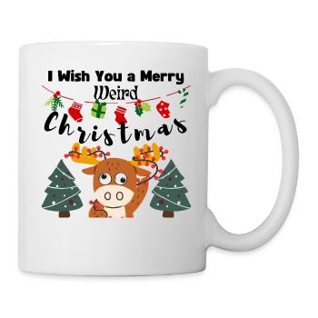 Je vous souhaite un joyeux Noël bizarre (Rennes) - Mug blanc - blanc - Droite