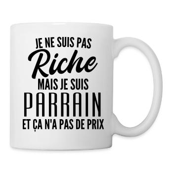 pas riche mais parrain / cadeau humour parrain - Mug blanc - blanc - Droite