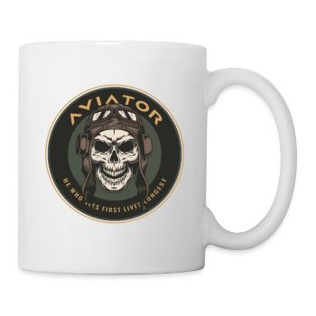 Crâne d’aviateur - Mug blanc - blanc - Droite