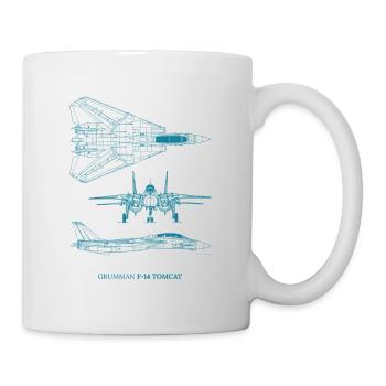 F-14 Tomcat Jet Fighter Blueprint - Mug - white - Right