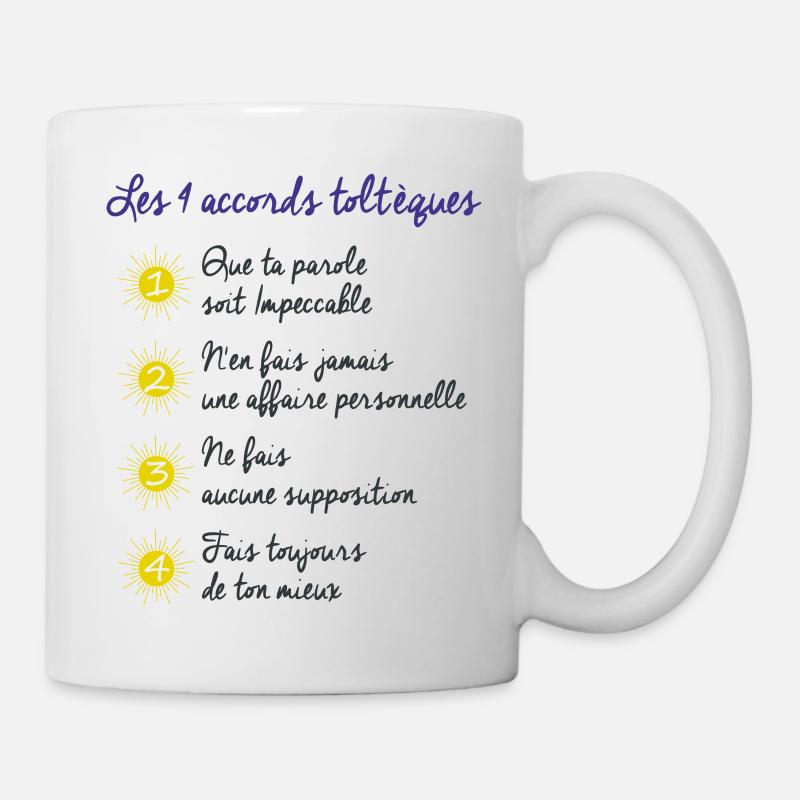 Les 4 accords toltèques ☀️ TASSE MUG - Mug blanc - blanc