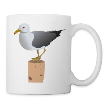 Möve Clipart - Tasse - Weiß - Rechts