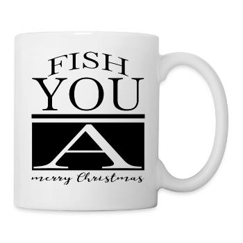 beach bass fishing funny fisherman fishes - Tasse - Weiß - Rechts
