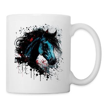 Ink Splatter Horse - Mok - wit - Rechts