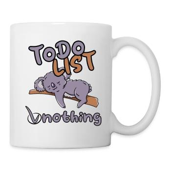 Lazy Koala To Do List Lazy Sloth - Mug - white - Right