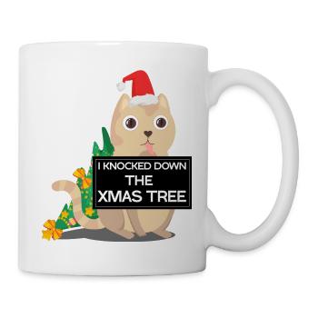 falscher Weihnachtskatzen-Weihnachtsbaum - Tasse - Weiß - Rechts