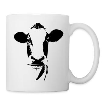 cow cute animal farm animals funny cows vector 2 - Mug - white - Right