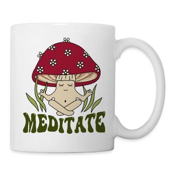 Méditation aux champignons - Mug blanc - blanc - Droite
