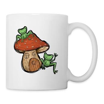 Frogs with sweet mushroom house - Mug - white - Right