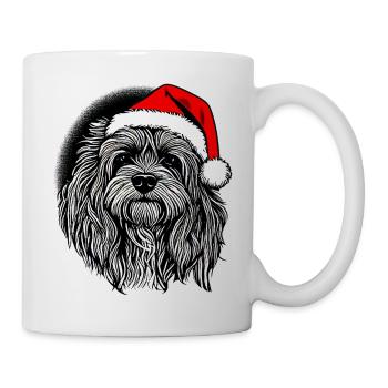 Weihnachten Hund süß lustig Hunde Tier Welpe 17 - Tasse - Weiß - Rechts