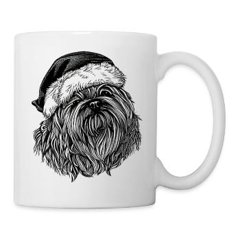Weihnachten Hund süß lustig Hunde Tier Welpe 13 - Tasse - Weiß - Rechts