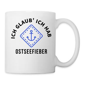 Ich glaub' ich hab Ostseefieber Blau/Schwarz - Tasse - Weiß - Rechts