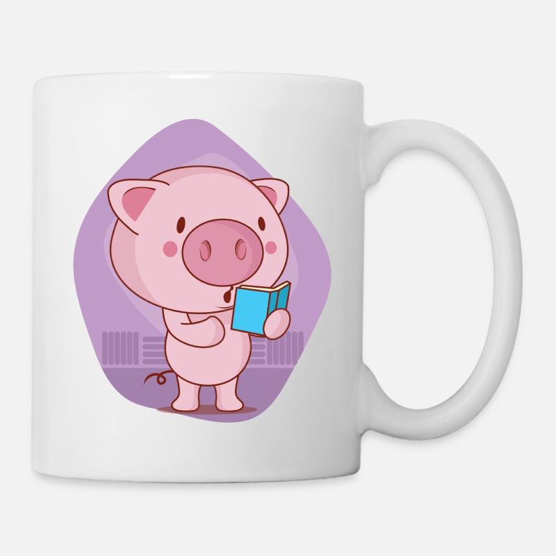 oink oink Temps de lecture - Mug blanc - blanc