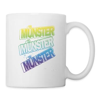Münster Deutschland Stadt Schrift Skyline Heimat - Tasse - Weiß - Rechts
