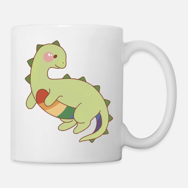 süßer Dino mit Pride-Bauch - Tasse - Weiß