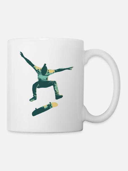 Saut de skatboarder - Mug blanc - blanc