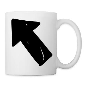 Flèche dessin croquis noir - Mug blanc - blanc - Droite