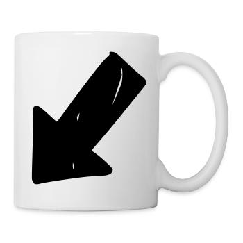 Arrow drawing sketch black - Mug - white - Right