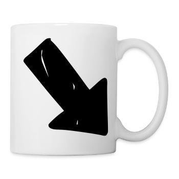 Pfeil Zeichnung Skizze schwarz - Tasse - Weiß - Rechts