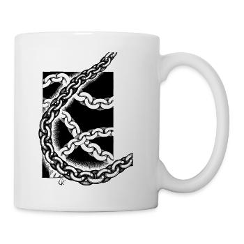Ketten schwarz weiß - Tasse - Weiß - Rechts