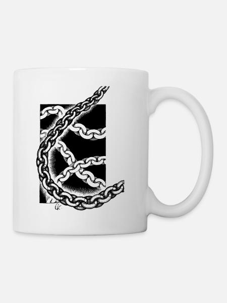Ketten schwarz weiß - Tasse - Weiß