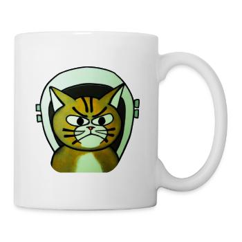 Terrifying cat in space - Mug - white - Right