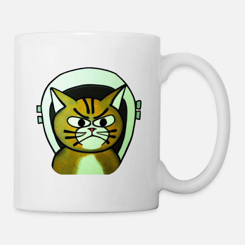 Terrifying cat in space - Mug - white