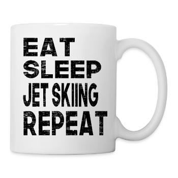 Eat Sleep Jet Skiing Repeat - Tasse - Weiß - Rechts
